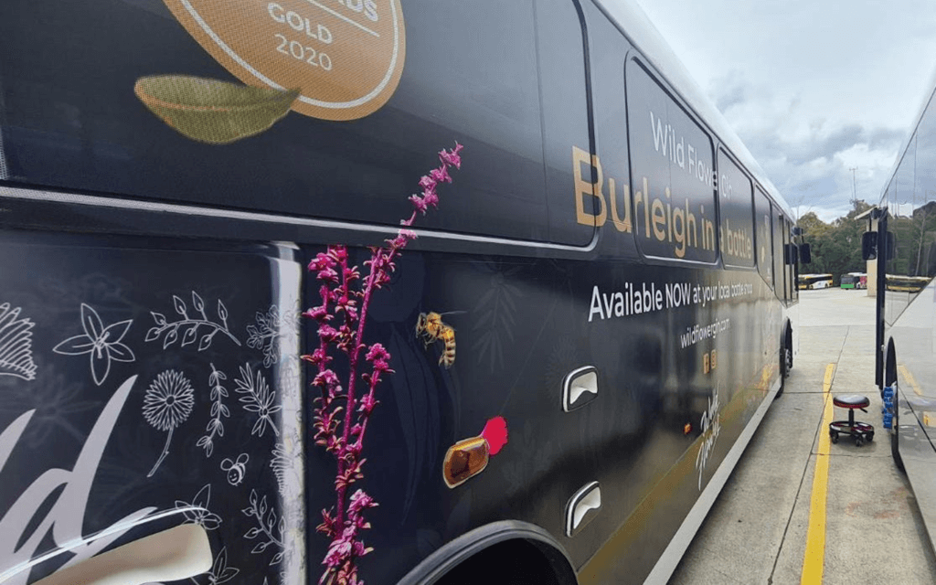 wildflower gin bus advertising